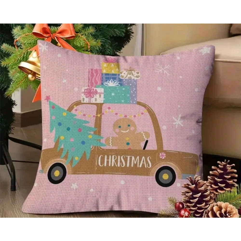 Accent Pillows One Size Pink Green Christmas Theme 20 inch